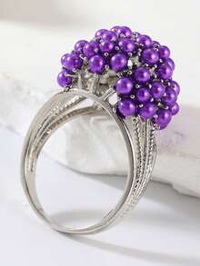 Fashionable, Elegant And Unique Floral Ring For Women, Ideal For Parties, Weddings And Anniversaries, A Exquisite Jewelry Gift - Silver - View 6