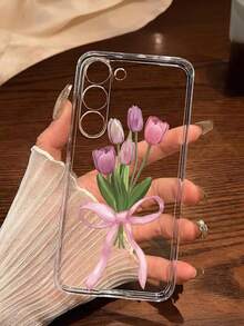 1个蝴蝶郁金香花朵软壳手机壳，兼容华为荣耀、Galaxy A04e/12/A13/A14/A34/A50/A52/A53/A54/S21/S22/S23/S24/S25/S25Ultra/S25FE/S26/S26 Plus/S26 Ultra/S26 Edge、6A/7A/8A、12T/13T/15T/15T Pro - 無色 - 查看 6