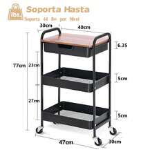 Storage Islands & Carts - Black - View 3