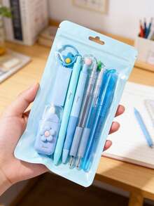 1 Set Customizable Name Stationery Set, 8pcs Stationery Supplies. Cute, Fashionable, Back To School, Student Essential Stationery, High-Quality, Gift For Son/Daughter - Multicolor - View 4