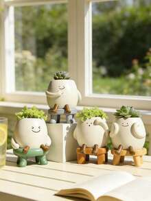 这款笑脸造型的花盆是桌面收纳的新宠！它可以用来种植多肉植物或放置笔，让杂乱变得整洁有序。 - 1PC - 查看 11