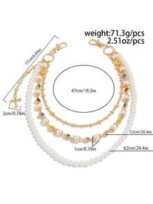1 chiếc dây đeo eo nhiều lớp kiểu punk cổ điển, đính ngọc trai giả, trang trí thánh giá pha lê, phụ kiện unisex, quà tặng sinh nhật độc đáo cho bạn trai. - Dây xích quần ngọc trai nhiều lớp - Xem 11