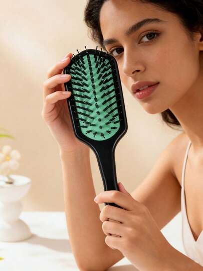Anti FrizzCushion Hair Brush1pcMediumPlasticMinimalistOvalMatteDry & Wet UseHair Combfor Women Mom