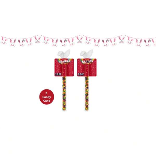  SKITTLES Original Chewy Easter Candy Bunny Candy Cane, Fun Size Easter Basket Stuffers, 2-Pack Sweet Treats