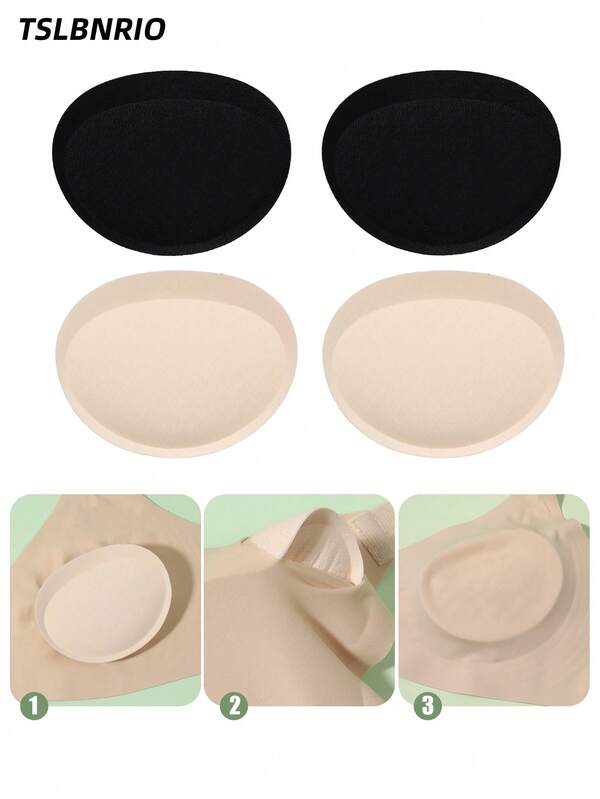 2/4pcs Bra Padding Inserts, Women's Push-Up Thickened Pads - Suitable For Sports Bras, Swimwear And Other Bra Liners.Summer, Beach Essential