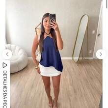 Women's Asymmetrical Blouse With Lace Ruffle, Nightgown Style, Casual, Winter 2026, High Neck, Formal - 藏蓝色 - 查看 2