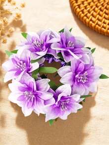 1 pièce Chouchou fleur de Hawaï simulée, élastique à cheveux, support de chignon/queue de cheval, accessoire capillaire pour plage et vacances d'été, décoration capillaire pour usage quotidien, cadeau de fête des mères pour femmes - Multicolore 1 - Voir 19