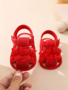 Baby First Walking Shoes 0-1 Year Old Lace Sandals - Red - View 9
