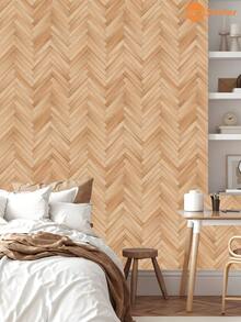 1 Roll Modern Wood Grain Self-Adhesive Wallpaper, Waterproof Removable PVC Contact Paper, Suitable For Cabinet Refurbishment - 1PC - View 6