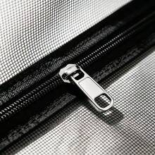 Lưới chắn cửa sổ có khóa kéo độ trong suốt cao, tầm nhìn rõ ràng không bị cản trở, khóa kéo tiện lợi để đóng mở, keo dán chắc chắn, chống muỗi/côn trùng/bụi bẩn, vật dụng thiết yếu cho gia đình. - Lưới màu đen với viền và khóa kéo màu xám - Xem 6