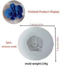 Molde de silicona elegante con diseño de orquídea Phalaenopsis, molde 3D con diseño floral estéreo para cera de soja, cera de abeja y yeso DIY, perfecto para aromatizador de coche, difusor de armario y regalos románticos para mujeres - A - Ver 7