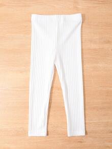 3 chiếc quần legging gân trơn cho bé gái, mềm mại và thoải mái, quần thường ngày có chun co giãn. - Nhiều màu - Xem 3