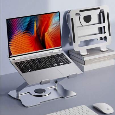 Giá đỡ laptop/máy tính bảng không cần lắp đặt, có thể gập lại để điều chỉnh độ cao, khung tản nhiệt bằng hợp kim, khung nâng màn hình xoay.