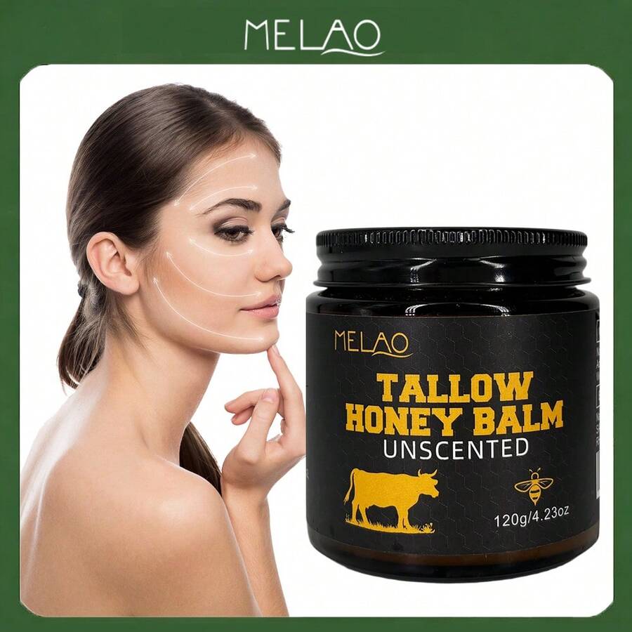 MELAO 乳木果蜂蜜润肤膏，无香型肌肤屏障修复霜，深层滋养舒缓，适用于干燥、皲裂肌肤，改善肤质，适合敏感肌肤，120克/4.23盎司 - tallow - 查看 1