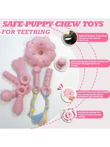 Đồ chơi cho cún con, đồ chơi gặm nướt bằng cao su mềm màu hồng, giúp làm sạch và chăm sóc răng, quả bóng hình xương thú vị, dây cao su, thích hợp cho mèo và chó nhỏ. - Nhiều màu - Xem 6