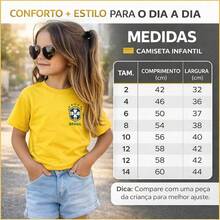 Children's And Youth Cotton T-Shirt With Brazil Logo Print, World Cup Fan Theme, Football Games, Final, Champion, Girl's, School, Comfortable - 黃色 - 查看 3