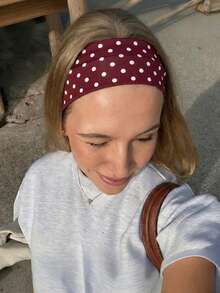 1/3/6条装波点发带，女士宽弹力头巾式发带，防滑柔软弹力发圈，适合夏季瑜伽、健身、运动、日常佩戴，时尚发饰，也适合度假和旅行。 - 彩色 - 查看 3