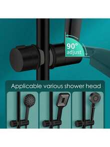 1 Giá đỡ vòi sen điều chỉnh được màu đen mờ, giá đỡ vòi sen cầm tay xoay 360°, giá đỡ vòi sen đa năng dễ lắp đặt. - đen - Xem 6