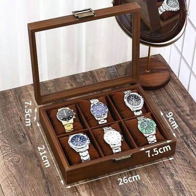 Hộp đựng đồng hồ cao cấp dung tích lớn 2/4/6/8 ngăn, giá trưng bày đồng hồ và vòng tay, unisex, dành cho đồng hồ cơ và điện tử. Vân gỗ óc chó trang nhã, có vách ngăn an toàn, hộp sắp xếp đồng hồ, hộp trưng bày đồng hồ, đồ trang trí nhà cửa, quà tặng thích hợp cho nam và nữ.