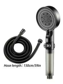 5-Mode One-Click Shut-Off Filtered Handheld Shower Head, High Pressure Filtered Shower Sprayer With 59-Inch Flexible Hose And Easy-Install Wall Mount Bracket, Plastic Material, Round Modern Design, Suitable For Home, Hotel, Apartment, Shower Room And Gym Bathroom, Essential Accessory For Modern Bathroom And RV, Upgrade Your Shower Experience - Multicolor - View 15
