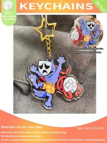 Ciondolo portachiavi in acrilico personalizzato Jax, Raghata, Cangle, accessorio ciondolo per auto/carta/borsa, adatto per uomo/donna, regalo di Natale, Ognissanti, vacanze. - Multicolore - Visualizzare 9