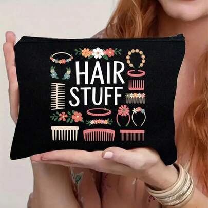 可折叠彩色插画化妆包，大容量收纳，适合居家、旅行、办公使用，是送给爱美人士的完美礼物，也是秋季大学必备、假日旅行包和女士化妆品收纳包的理想之选。