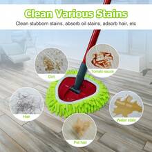 Yuunaie 1/2/4pcs New Rotating Mop Replacement Heads, Suitable For EasyWring 1Tank System Deep Cleaning, Strong Water Absorption, Applicable For Kitchen, Bathroom, Floor Cleaning, Back To School Season, Red - A-Red - View 8