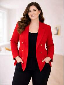 Plus Size Max Blazer. Tailored Fabric. Sizes G1, G2, G3. - Red - View 1
