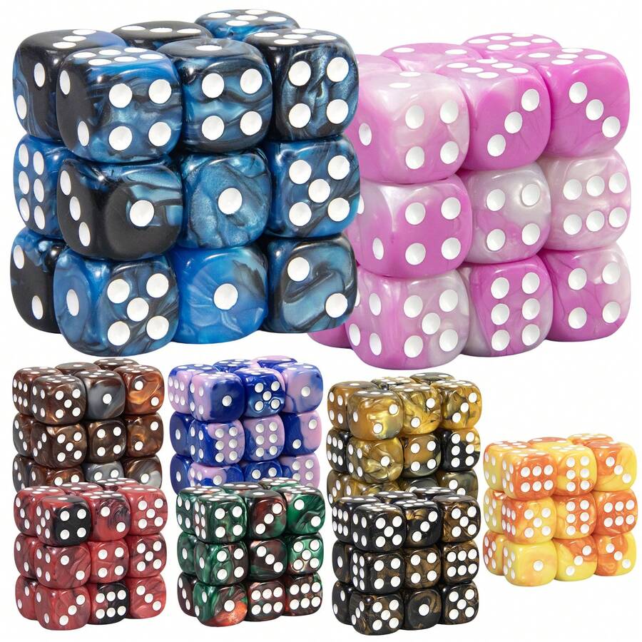 6-Sided Spot Dice -18pcs 16mm Dice, Balanced Roll, Fade-Resistant Pips For Family Game Nights - Multicolor - View 1