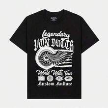 Young Girl's Boy's 100% Cotton Graphic Tees, Youth Boys Clothes, Summer Tops, Mom And Daughter Matching, Von Dutchs Legendary Mens Short Sleeve Shirt 100 Percent Cotton Unisex Retro Streetwear Style, Slim Fit, Suitable For All Body Types. Classic Crew Neck Design, No Friction At The Neckline, Soft Cotton Fabric Suitable For All Seasons, Breathable And Comfortable Kids Clothes Boys, Family Matching Outfit Adult And Children's Sizes  Women Y2k Spring Clothes Women Cotton  Clothes Women Tops Cute Tops White Tops Streetwear Women Black Tops For Women 90s Party Outfit V Neck Tops Baggy T Shirts Baggy T Shirts Baggy Top Cotton T Shirt Women T Shirt Women Tshirts For Women 90s 100% Breathable 180g Short-Sleeved Top, Machine Washable, Casual Style, Suitable For All Seasons, Humorous And Energetic, A Fashionable T-Shirt For Both Men And Women. - Black - View 7