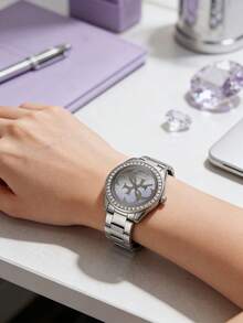 Đồng hồ nữ Guess, máy quartz, vỏ và dây đeo bằng thép không gỉ, chống nước, phù hợp cho các dịp và sự kiện hàng ngày W1201L1 - Bạc - Xem 6