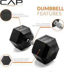 CAP Barbell Coated Dumbbell Weight |   Multiple Options Pairs & Sets - Handle - View 11