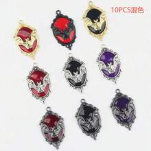 10PCS Mixed Color Vintage Alloy Bat Gold & Silver Base Shield Pendant DIY Necklace Keychain Bag Charm Jewelry Accessories - Multicolor - View 13