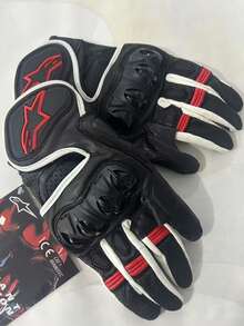 Alpinestars SP AIR 手套 摩托车越野骑行手套 男女通用 四季驾驶 Supertech 摩托车超细纤维皮革手套 赛车手套 摩托车比赛 骑士支持触屏 耐磨防护手套 - 黑與白 - 查看 10