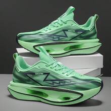 Men's Lightweight Breathable Running Shoes, Featuring Carbon Fiber Insole Technology - Gradient Color Design, Shock-Absorbing Sole, Suitable For Outdoor Activities, Leisure And Hiking In All Seasons - Low-Top Lace-Up Athletic Shoes, Hiking Shoes With Gradient Color Design And Cushioning Support Structure - Green - View 19