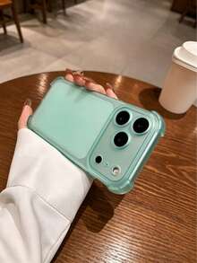 Luxury Matte Transparent Shockproof Protective Case, Suitable For 17 Pro Max, 17 Pro, 17, 16 Pro Max, 15, 14, 13, 12 Pro Max, 11, Anti-Fall Back Cover Phone Case - Translucent Green - View 5
