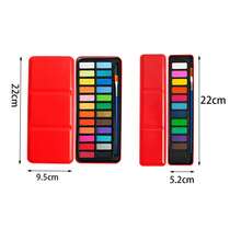 Set de 12/18/24 colores de pintura de acuarela en polvo sólido en caja de lata roja, pinturas de acuarela multicolor, portátil y conveniente, adecuado como regalo - Multicolor - Ver 9