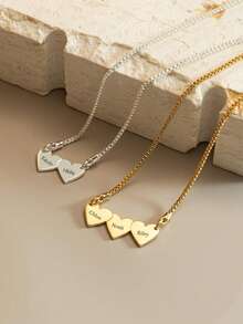 1 chiếc vòng cổ tên nhiều trái tim tùy chỉnh, có thể tùy chỉnh với 1-3 tên, vòng cổ tên tình yêu cá nhân hóa, vòng cổ tên gia đình, trang sức tên mẹ, quà tặng Ngày của Mẹ, quà tặng cho người phụ nữ - Nhiều màu - Xem 3