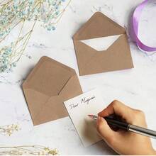 60pcs/10pcs Mini Kraft Paper Envelopes - 4 X 2.7 Inches, Ideal For Gift Cards, Weddings, Business, Birthdays - 10*7cm - View 6