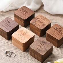 Personalized Wooden Ring Box With Custom Name, Proposal Ring Box, Couple Anniversary Gift, Laser Engraved Jewelry Box - Multicolor-3 - View 3