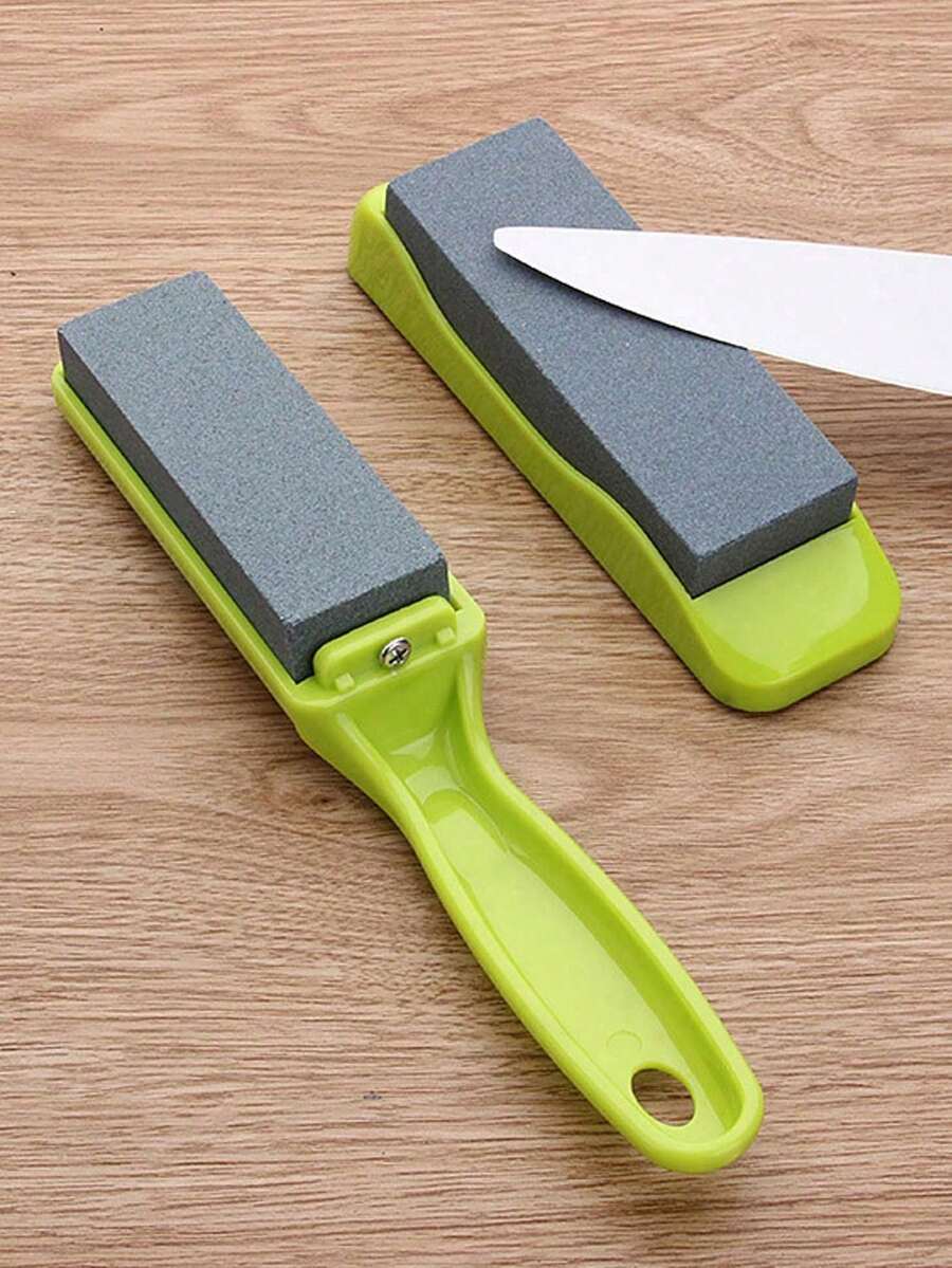 1 pieza Afilador de cuchillos de cocina para el hogar, piedra de afilar de alta dureza adecuada para afilar cuchillos de cocina, con molienda fina y gruesa, base antideslizante práctica, afilador de cuchillos multifuncional y rápido - Multicolor - Ver 1
