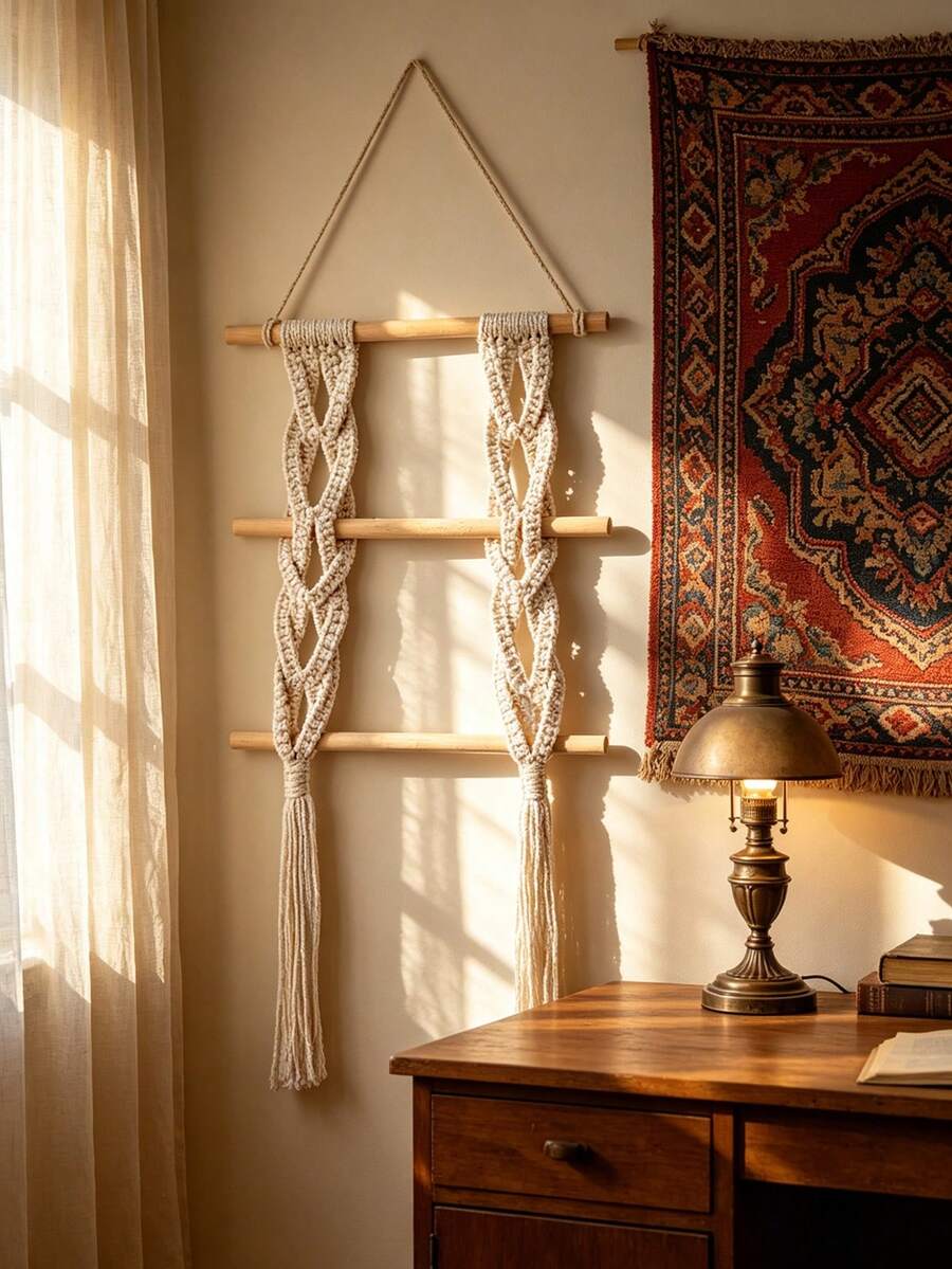 Boho Style Handwoven Wall Hanging, Decorative Woven Wall Art For Home, Bedroom, Living Room - Multicolor - View 1