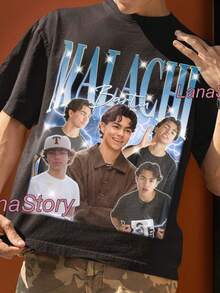 Malachi Barton Retro T-Shirt, Unisex Fan Merch - 黑色 - 查看 1