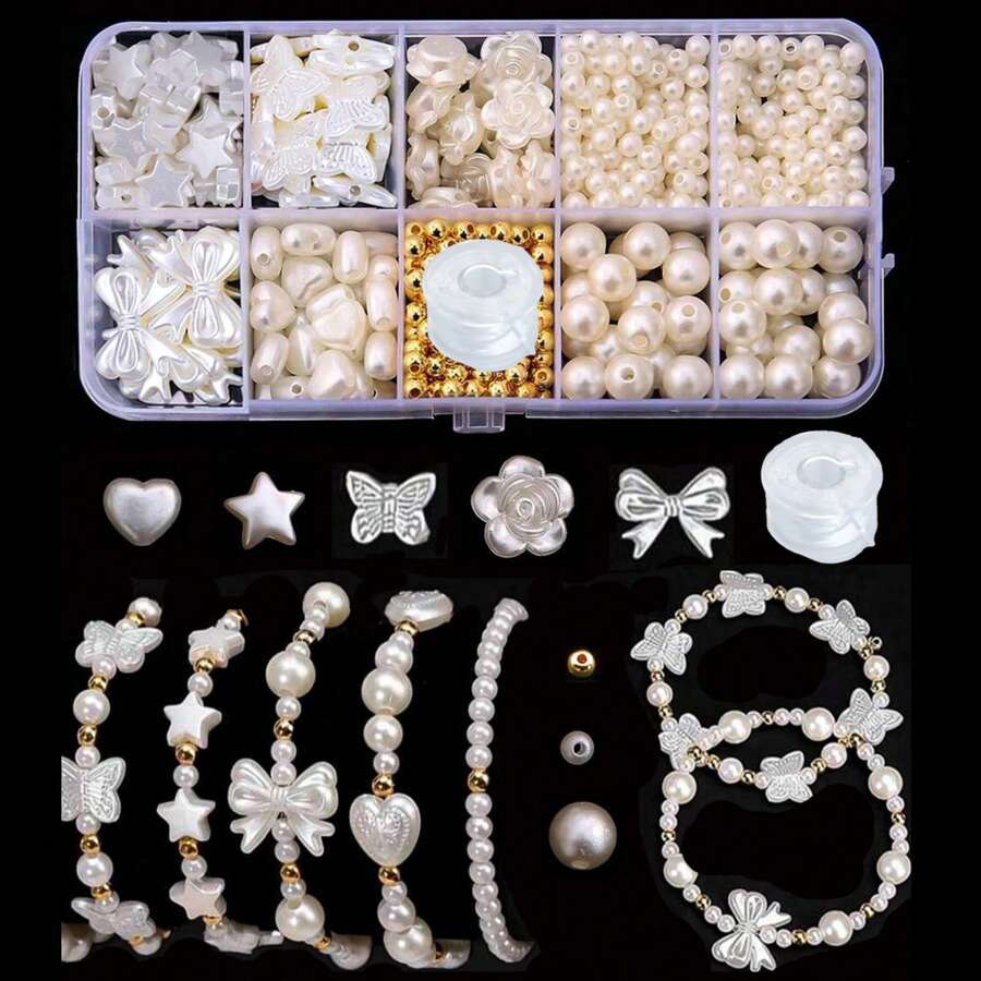 1 Scatola 6/10/12 Scomparti Accessori Fai Da Te Kit Perle Finte, Fiocco Decorativo In Perle, Accessori Matrimonio Fai Da Te Pendente, Accessori Per Capelli, Decorazioni Per Feste, Decorazioni Per La Casa, Decorazioni Da Tavolo, Addio Al Nubilato, Mascherata, Compleanno, Anniversario, Natale, Decorazione Vaso, Adatto Per Creazioni D'Arte E Realizzazione Di Gioielli Come Bracciali, Collane E Orecchini, Viene Fornito Con Una Scatola Di Conservazione - perle finte - Visualizzare 1