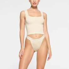 SKIMS Cotton Rib Tank - Authentic Everyday Essentials | Viral 2026 Women's Ribbed Jersey Vest | Premium Soft Stretch Cotton Tank Top | Iconic Body-Hugging Skims Cami | Sophisticated Minimalist Lounge Apparel - 骨 - 查看 2