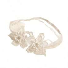 1pc Lace Flower Elastic Garter, Bridal Wedding Thigh Chain Accessory - White - View 5