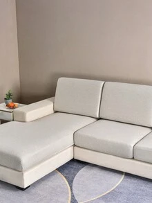 1件装装饰沙发座垫套，防滑弹力全包覆式户外水边沙发垫套，单人/双人/三人/四人座，牛奶丝面料印花简约波点亚麻灰，四季皆宜 - 彩色 - 查看 7