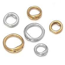 10pcs/Pack Stainless Steel Double Hole Pig Nose Rings, 5/6/8mm Simple Solid Color Metal Rust-Proof Linking Rings, DIY Jewelry Accessories For Bracelets, Keychains, Pendants - Hidden Coil - View 7