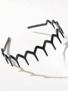 2条/4条装亮黑色和豹纹防滑发带，时尚波浪锯齿发带，家居护肤化妆发带，适合日常使用 - 彩色 - 查看 2