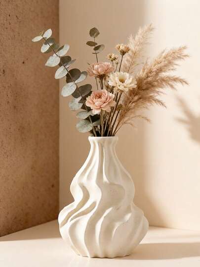 1pc Matte Ceramic Vase | Bohemian Style Rustic Modern Decor | Wedding & Dining Table Centerpiece | Home Office Accent | Birthday Graduation Gift